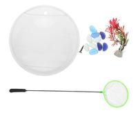 ifundom 1 Set Hanging Aquarium Bowl: 23cm/9" Clear Acrylic Fish Tank & Hydroponic Planter - Fish Tank Wall-mounted for Betta with Accessories - Modern Wall Decor