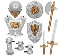 ifundom 1 Set knight suit Medieval Knight in Performance Clothes Cosplay Outfit Medieval Shield Helmet Playset Rider Clothes plastic child toddler knight outfit