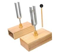 ifundom 1 Set Metal Tuning Fork with Hammer for Acoustic Experiments High Precision Educational Instrument with Base for Physics and Sound Therapy