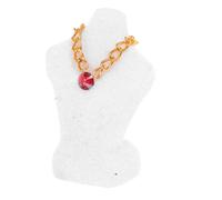 ifundom 1 Set Miniature Dollhouse Jewelry Holder Stand with Necklace 1:12 Scale Mannequin Bust Necklace Display Rack for Dollhouse Micro Layout Decorations
