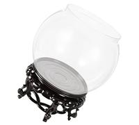 ifundom 1 Set Round Fish Tank with Base Clear Small Aquarium Bowl for Desk Decor High Transparency for Goldfish and Plant Riser