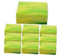 ifundom 10 Packs Bamboo Pulp Tissue Paper Extraction Type Napkins Natural Light Yellow Practical Napkin for Travel Outdoor and Home Use