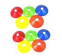 ifundom 10 Pcs Football Training Marker Discs Durable Pe Material Bright Red Yellow Blue Green Orange Colors Smooth Surface Soccer Marking Signs for Agility and Field Drills