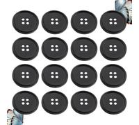ifundom 100 Pcs Four Hole Button Resin Button Classic Round Black Eco-Friendly Sturdy Sewing Notions for Crochet and Knitting Jeans Coat