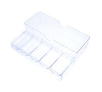 ifundom 100 Pcs Mahjong Chips Storage Box Pp Organizer with Leakproof Cover Five Grid Design Small Items Container for Game Room