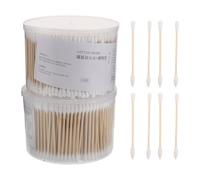 ifundom 1000Pcs Makeup Cotton Swabs Dual-Ended, 2.9" Wooden Stem with Spiral Pointed Tips for Earwax Removal and Cosmetic Use