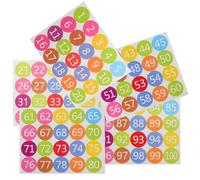 ifundom 100pcs Adhesive Number Label Stickers 1-100 Round Dot Self-Adhesive Classroom Floor Dots and Office Marking Number Stickers for Nursery, Early Education, and Seating Arrangement
