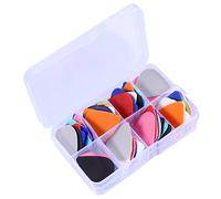 ifundom 100pcs Assorted Colour Plastic Guitar Plectrums Picks with Wide Design and Finger Protection for Electric Guitar in Convenient Box Random Style