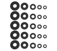 ifundom 100pcs Black Rubber Flat Washers for Bolts and Screws, Multiple Sizes 10-25mm, Precise Fit Rubber Sealing Gaskets for Leak Prevention in Outdoor and Industrial Settings