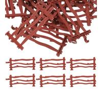 ifundom 100pcs Miniature Garden Fence Mini Farm Fence Plastic Horse Corral Fencing Accessories for Horse Stable Farm Animal Flower Pot Fairy Garden Doll House DIY Accessories