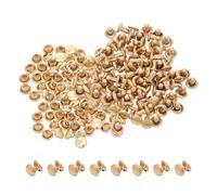 ifundom 100pcs round Head Double Cap Rivets Set, Copper Tone Metal Snap Fasteners for Leathercraft, Belt Hole Rivets and Garment Repairs, Craft Accessories for Shoes, Bags, DIY Sewing