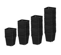 ifundom 100pcs Square Plastic Nursery Starter Pots with Drainage for Vegetables Succulents Flowers Lightweight Planter Cups for Indoor Outdoor Gardening and Seedling Propagation