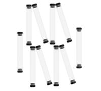 ifundom 10pcs Acrylic Pen Storage Boxes Cylinder Single Ballpoint Pen Display Cases 151x21mm with Black Tops for Office, School, and Packaging