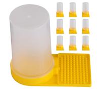 ifundom 10PCS Bee Water Feeders with Enlarged Entrance Pads, Plastic Beehive Water Dispensers for Beekeeping, Round Hive Top Feeding Stations Suitable for Outdoor Apiaries