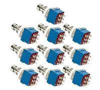ifundom 10pcs Blue 3pdt Guitar Effects Pedal Foot Stomp Switches Metal True Bypass for Electric Guitar