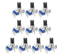 ifundom 10pcs Dual Rotary Potentiometer 4 Pin Vertical Mount Electronic Piano Replacement Part with Metal and Plastic Shaft Knob for Digital Piano Volume and Tone Control, for Keyboard