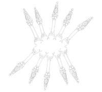 ifundom 10pcs Gothic Fingertip Claw Rings with Chains Iron Halloween Hand Jewelry for Women Cosplay Dance Show Vintage Hollow Design Fingernail Claws