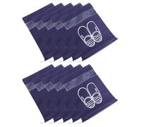 ifundom 10Pcs Large Navy Blue Travel Shoe Storage Bags Drawstring Pouch Portable Shoe Organizers for Packing and Sorting