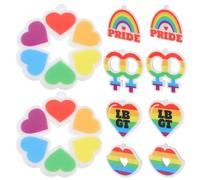 ifundom 10pcs Metal Heart Pendant Keyrings in Assorted Colours with Delicate Workmanship, Sturdy Decoration Accessories for Keys and Bags, Gift for Birthdays and Pride Month Assorted style