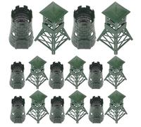 ifundom 10pcs Military Model Set, Miniature Battle Watchtower and Bunker Scene Props, Realistic Army Simulation Accessories for War Game Diorama Display