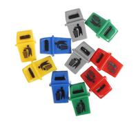 ifundom 10pcs Miniature Resin Sorting Buckets for Dollhouse DIY Micro Landscape Recycling Bins Yellow Red Green Blue Gray Creative Educational Scene Accessories