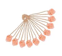 ifundom 10pcs Natural Pink Salt Lick Blocks with Rope Small Pet Mineral Salt Chew Toys for Horses Deer Cattle and Livestock Hanging Blocks for Animal Feeding and Health Maintenance