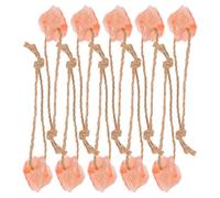 ifundom 10pcs Natural Pink Salt Lick Blocks with Ropes, Mineral Chew Salt Licks for Horses, Cattle, Deer and Goats, 30-50g Each, Outdoor Feeding and Livestock Health Supplies