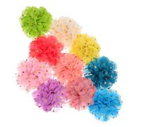 ifundom 10pcs Pet Decorative Collars Flower Dots Pattern Fashionable Dog Collar Flowers for Everyday Wear and Events