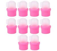 ifundom 10pcs Pink Reusable Nail Soaker Covers Made of Sturdy Pp Material with Tight Fit for Easy Gel Nail Polish Removal Suitable for DIY Lovers and Clients