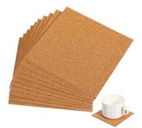 ifundom 10PCS Self- Adhesive Cork Sheets 4X 4 for DIY Coasters, Cork Board Squares, Cork Tiles, Cork Mat, Mini Wall Cork Board with Adhesive- Backed