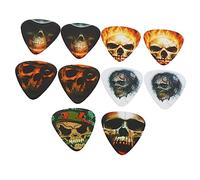 ifundom 10pcs Skull Guitar Picks Punk Style for Ukulele Guitar Smooth Edges Flexible Grip for Musicians Halloween- Random Patterns