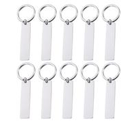 ifundom 10pcs Stainless Steel Dog Tags Blank Rectangle Keychain for Engraving Metal Craft Tags for Custom Id Numbers Multipurpose Labeling for Keys Bags Pets and Decorative DIY Projects