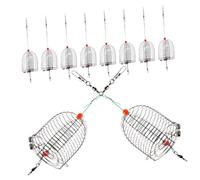 ifundom 10pcs Stainless Steel Fishing Bait Trap Basket Hollow Design Outdoor Fishing Supply Lure Holder Practical for Sea and Freshwater Anglers