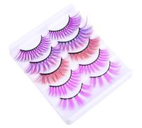 ifundom 10pcs Thick Volume Eyelash Fake Eyelash Lightweight Artificial Hair Colorful Dramatic Look Suitable for Party Photography