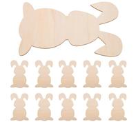 ifundom 10pcs Wooden Bunny Cutouts Easter Wood Decorations Portable Practical for Simple Design Lovely Outlook High-Grade Wood Material Decor Friends House
