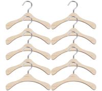 ifundom 10pcs Wooden Dolls Clothes Hanger, Mini Hanger Doll Dress Outfit Holders Dollhouse Wardrobe Accessories (7.5cm)