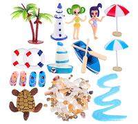 ifundom 11Pcs Miniature Beach Figurines Realistic DIY Accessories for Miniature Gardens for Tropical Decorations and Summer Scenes Safe and Durable Ornaments