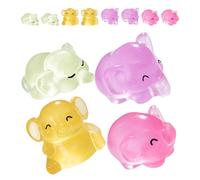 ifundom 12 Pcs Glow the Dark Resin Mini Elephant Figurines, Cute Cartoon Design, Versatile Ornaments for Office Desks and DIY Crafts Decoration, Tiny Miniature Animal Statues