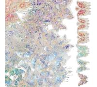 ifundom 120pcs Holographic Butterfly Stickers Made of Sturdy Pet Material, Highly Practical and Decorative for Scrapbooking, Photo Frames, and Photo Albums, Unique Mixed Style Assorted Style