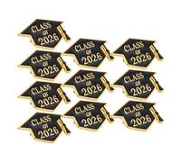 ifundom 12pcs 2026 Graduation Cap Pin Set, Black Enamel Doctoral Hat Brooch Jewelry for Teachers Students, Lapel Badge for Jackets Hats Backpacks, Graduation Season Accessories