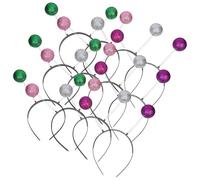 ifundom 12PCS Alien Headband Set with Glitter Foam Balls, Cartoon Alien Hair Accessories in Green, Silver, Pink, Purple for Halloween Party Costume and Cosplay