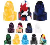 ifundom 12pcs Assorted Colour Guitar Finger Picks for Electric Guitar, Comfortable to Wear Xylonite Nylon Picks to Build Finger Strength, Suitable for Beginners and Experienced Guitarists