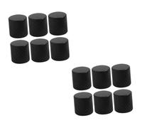 ifundom 12pcs Bass Knob Electric Guitar Flat Tone Knobs for Shaft Import Pots and Split Shaft Pots Replacement for Old Broken Guitar Accessories Black