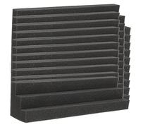 ifundom 12pcs Black Trapezoidal Bass Traps Acoustic Corner Panels 7.5x7.5x30cm High-density Fire-resistant Sound Absorbing Wall Panels for Ktv Theatre Studio Noise Reduction