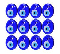 ifundom 12pcs Blue Evil Eye Glass Beads Vivid Design for DIY Use, Decorative Pendants Suitable for Bracelet and Necklace Making in Arts and Crafts