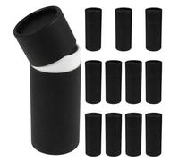 ifundom 12pcs Cardboard Tube Box Paper Organizer Storage with Elegant Design Black Kraft Cardboard round Paper Cylinder Boxes for Shipping and Hotel Use, Storing Essential Oil Bottles 30