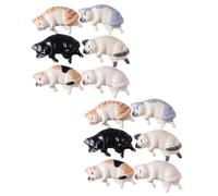 ifundom 12pcs Cat Shaped Nail Pen Stand Resin Manicure Tool Holder Adorable Desktop Adornment Fine Craftsmanship for Nail Art Accessories