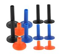 ifundom 12pcs Drum Cymbal Stand Sleeves Plastic Tubes Cotton Pads, 5cm Blue 6.2cm Black and Orange Protective Cymbal Sleeve Set for Drum Practice Pad and Percussion Kit Accessories