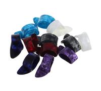 ifundom 12pcs Flat Thumb Picks for Guitar Banjo Ukulele and Harp Ergonomic Finger Picks for Comfortable Plucking Plectrums for Acoustic Instruments