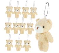 ifundom 12pcs Mini Bear Pendant Adorable Stuffed Tiny Bears Soft Plush Keychain DIY Craft Accessories for Backpack Phone Charms
